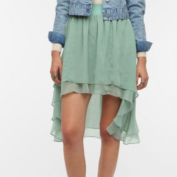Urban Outfitters Dresses & Skirts - URBAN OUTFITTERS | High Low Chiffon Skirt Ruffle
